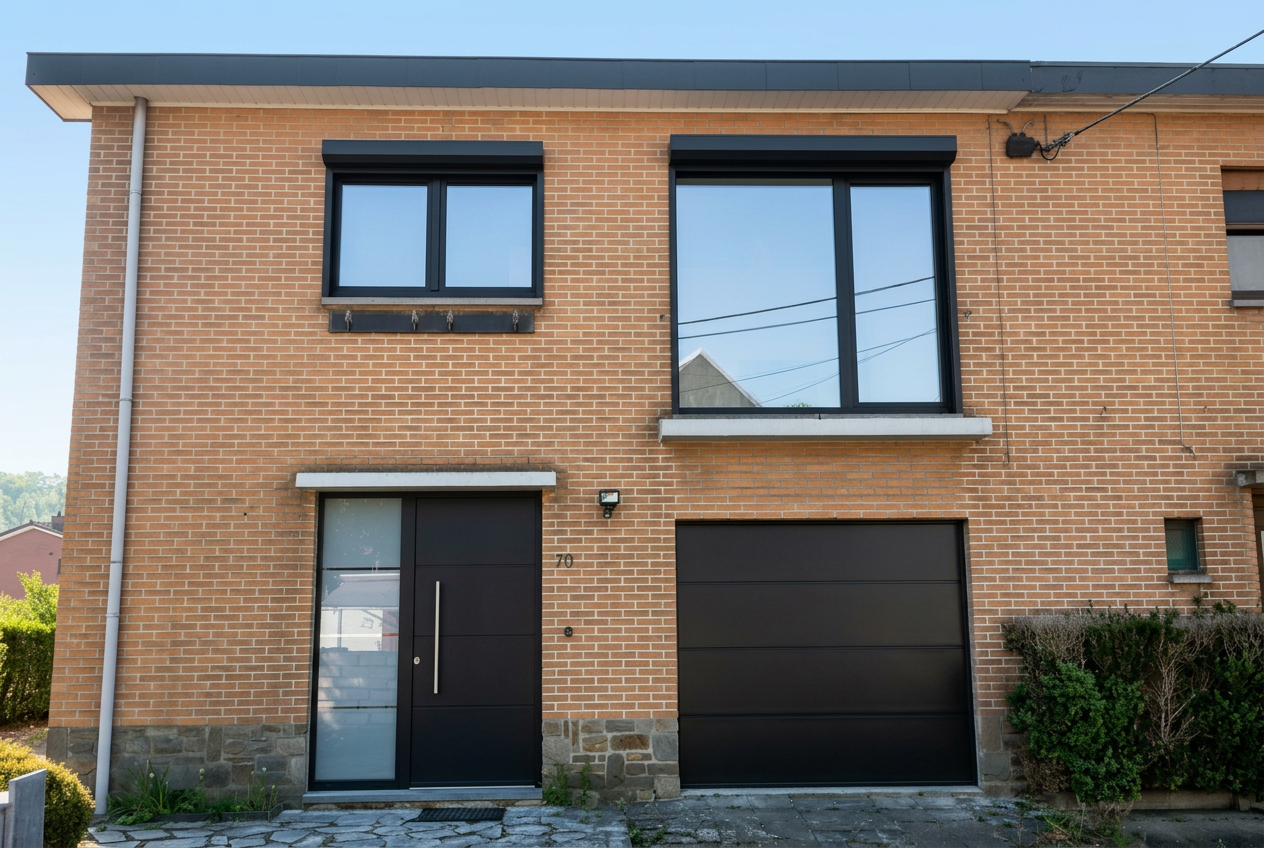 Après travaux — Maison de ville équipée de nouvelles menuiseries anthracite
